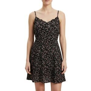 41 Hawthorn Abstract Print Scallop V-Neck Dress Women’s 3X Black Multicolor NWT